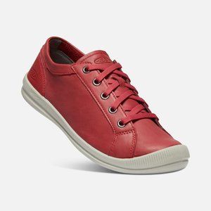 New! Keen Lorelai Sneaker Premium Leather Shoes in Red / Garnet color
